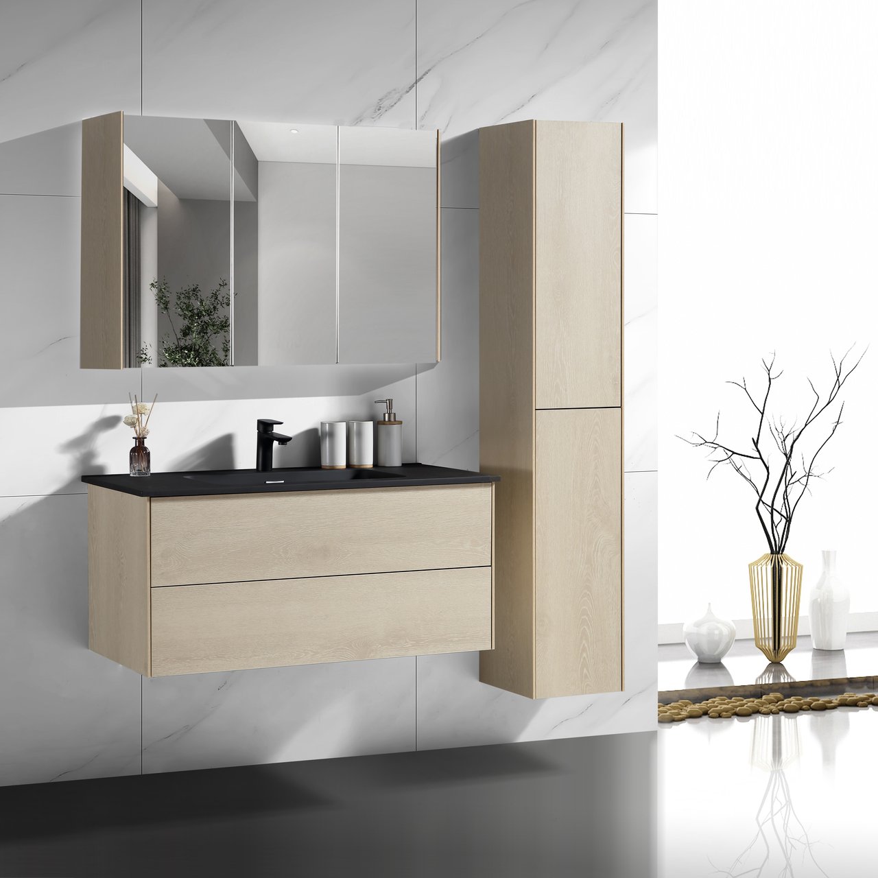 LIND EXCLUSIVE 100 BADEROMSMØBEL M/SPEILSKAP LIND EXCLUSIVE 100 BADEROMSMØBEL M/SPEILSKAP