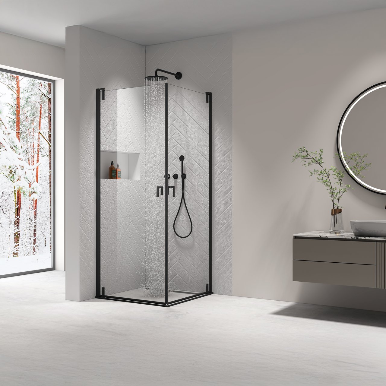 CELESTE WAKEFIELD RETT DUSJHJØRNE 90X90X190 CM M/SIKKERHETSFOLIE SORT CELESTE WAKEFIELD RETT DUSJHJØRNE 90X90X190 CM M/SIKKERHETSFOLIE SORT