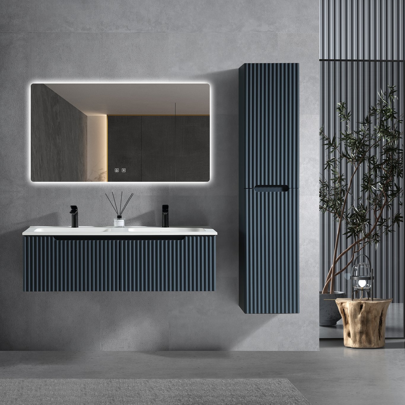 LIND ROYAL 120 BADEROMSMØBEL MØRKEBLÅ LIND ROYAL 120 BADEROMSMØBEL MØRKEBLÅ