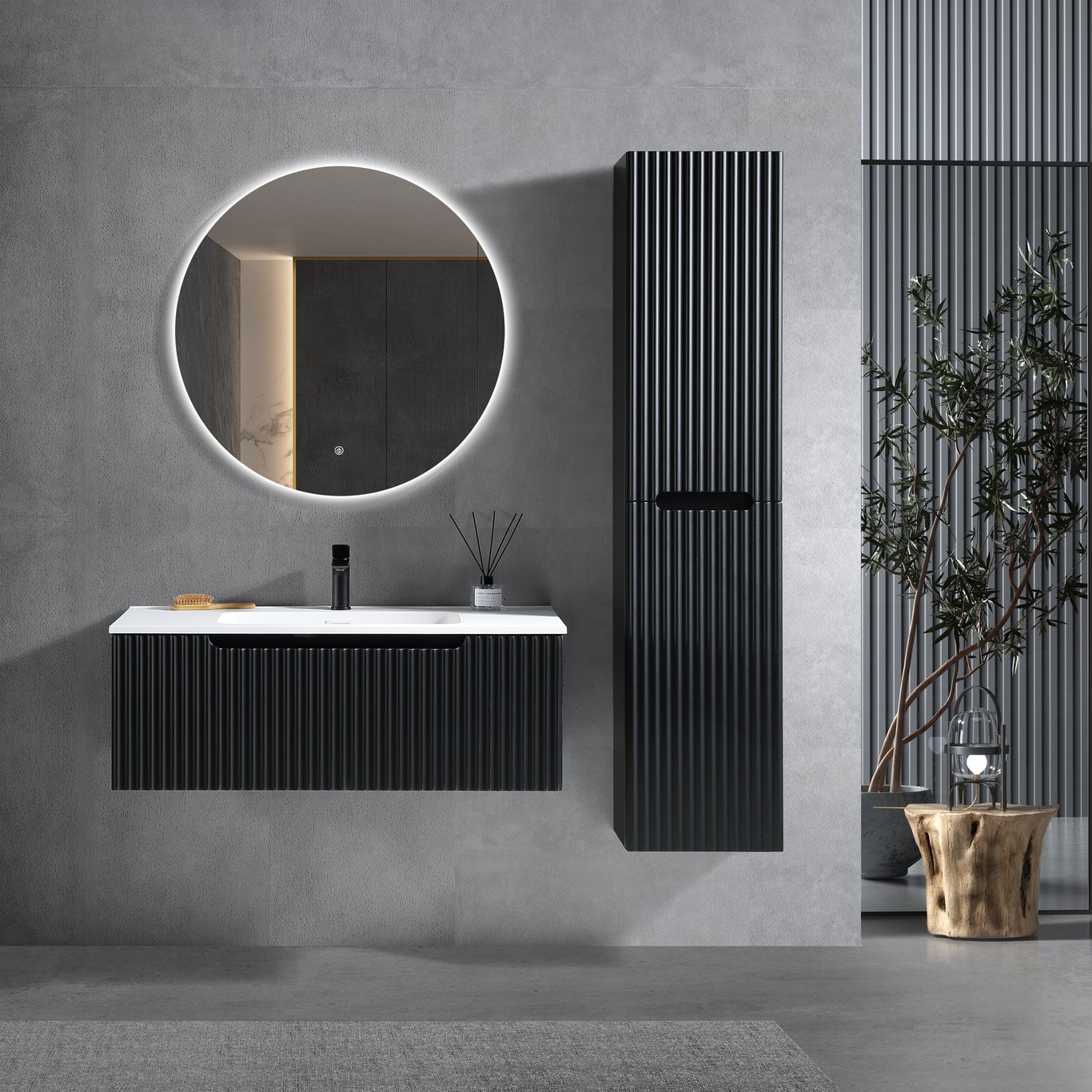 LIND ROYAL 100 BADEROMSMØBEL MATT SORT LIND ROYAL 100 BADEROMSMØBEL MATT SORT