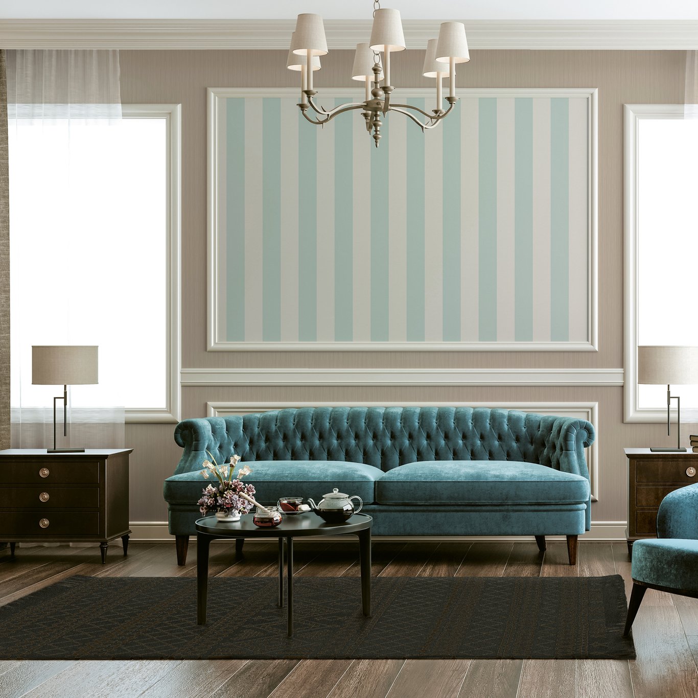 INNOVA TREND TAPET STRIPER BLÅ/HVIT VAREPRØVE INNOVA TREND TAPET STRIPER BLÅ/HVIT VAREPRØVE