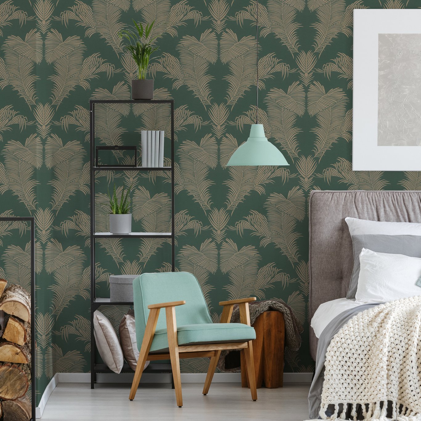 INNOVA TREND TAPET BLADER GRØNN/BRUN VAREPRØVE INNOVA TREND TAPET BLADER GRØNN/BRUN VAREPRØVE