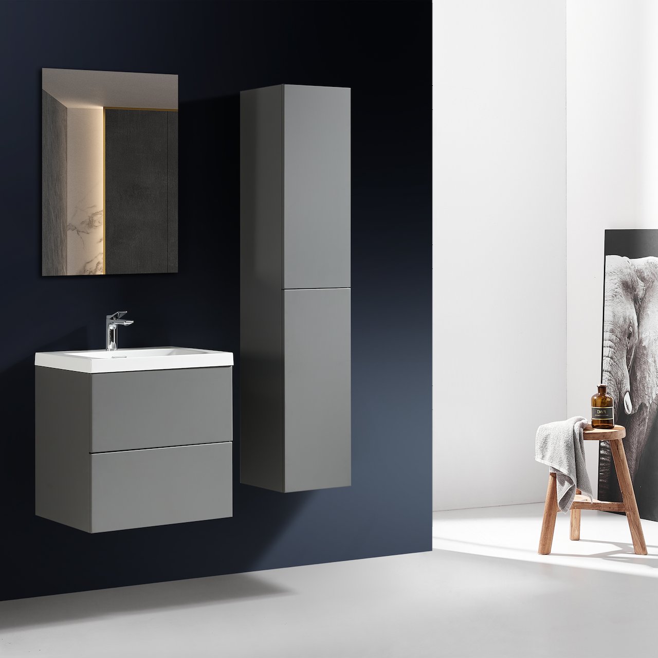 LIND DELIGHT 60 BADEROMSMØBEL GRÅ U/ SPEIL LIND DELIGHT 60 BADEROMSMØBEL GRÅ U/ SPEIL