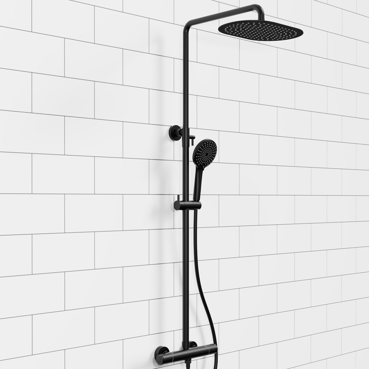 CELESTE ELY DUSJSETT MATT SORT M/DUSJTERMOSTAT CELESTE ELY DUSJSETT MATT SORT M/DUSJTERMOSTAT