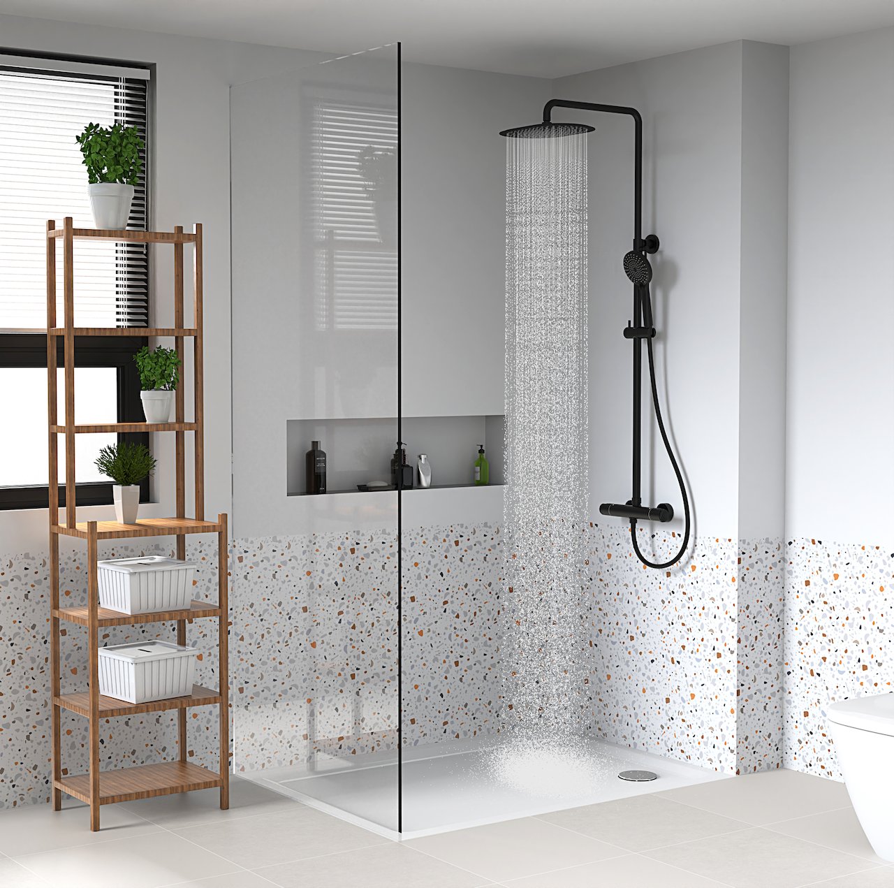 CELESTE ELY DUSJSETT MATT SORT M/DUSJTERMOSTAT CELESTE ELY DUSJSETT MATT SORT M/DUSJTERMOSTAT