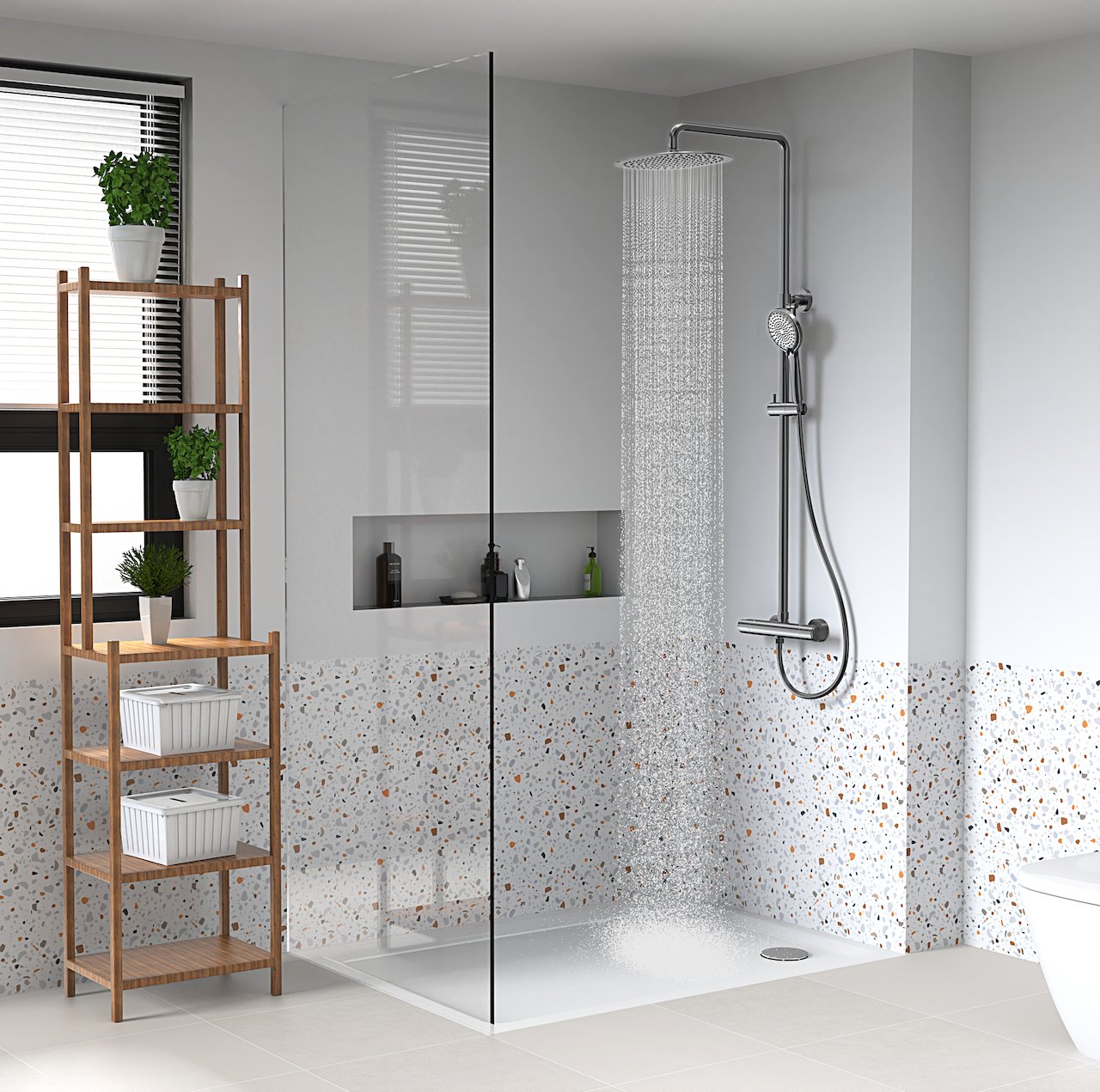 CELESTE ELY DUSJSETT BØRSTET GRANITTGRÅ M/DUSJTERMOSTAT CELESTE ELY DUSJSETT BØRSTET GRANITTGRÅ M/DUSJTERMOSTAT