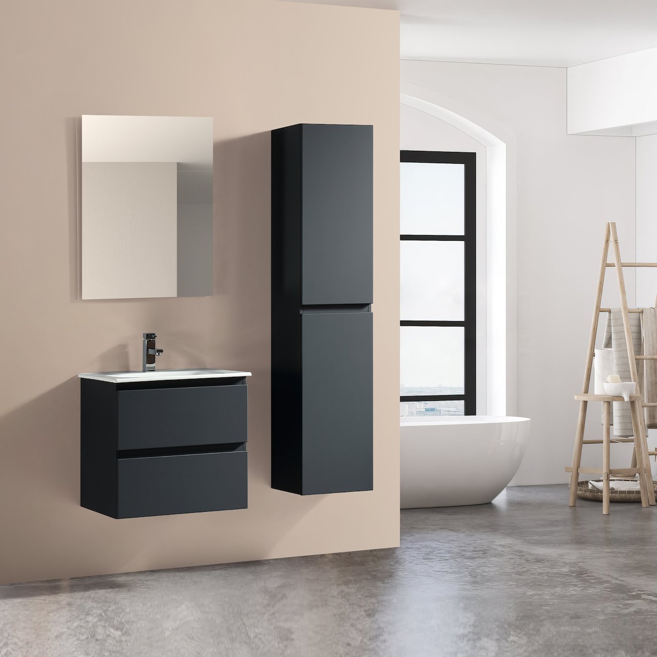 LIND BELLEVUE HØYSKAP I MATT SORT LIND BELLEVUE HØYSKAP I MATT SORT