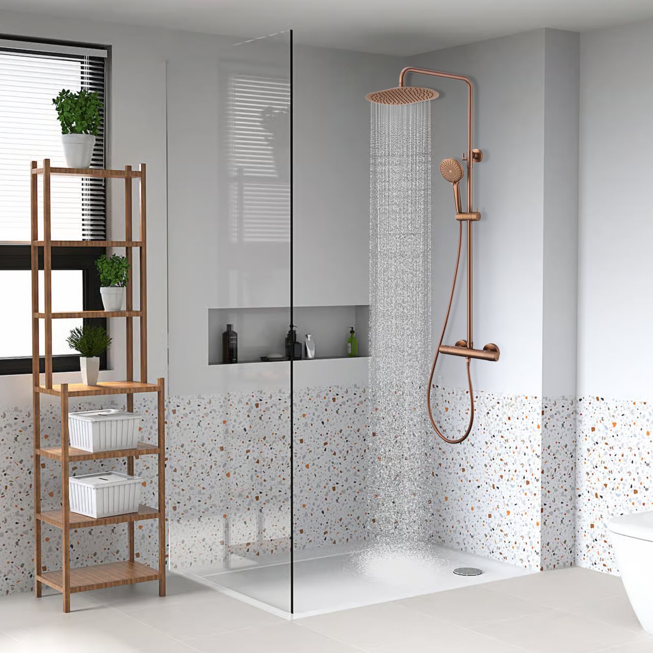 CELESTE ELY DUSJSETT BØRSTET KOBBER M/DUSJTERMOSTAT CELESTE ELY DUSJSETT BØRSTET KOBBER M/DUSJTERMOSTAT