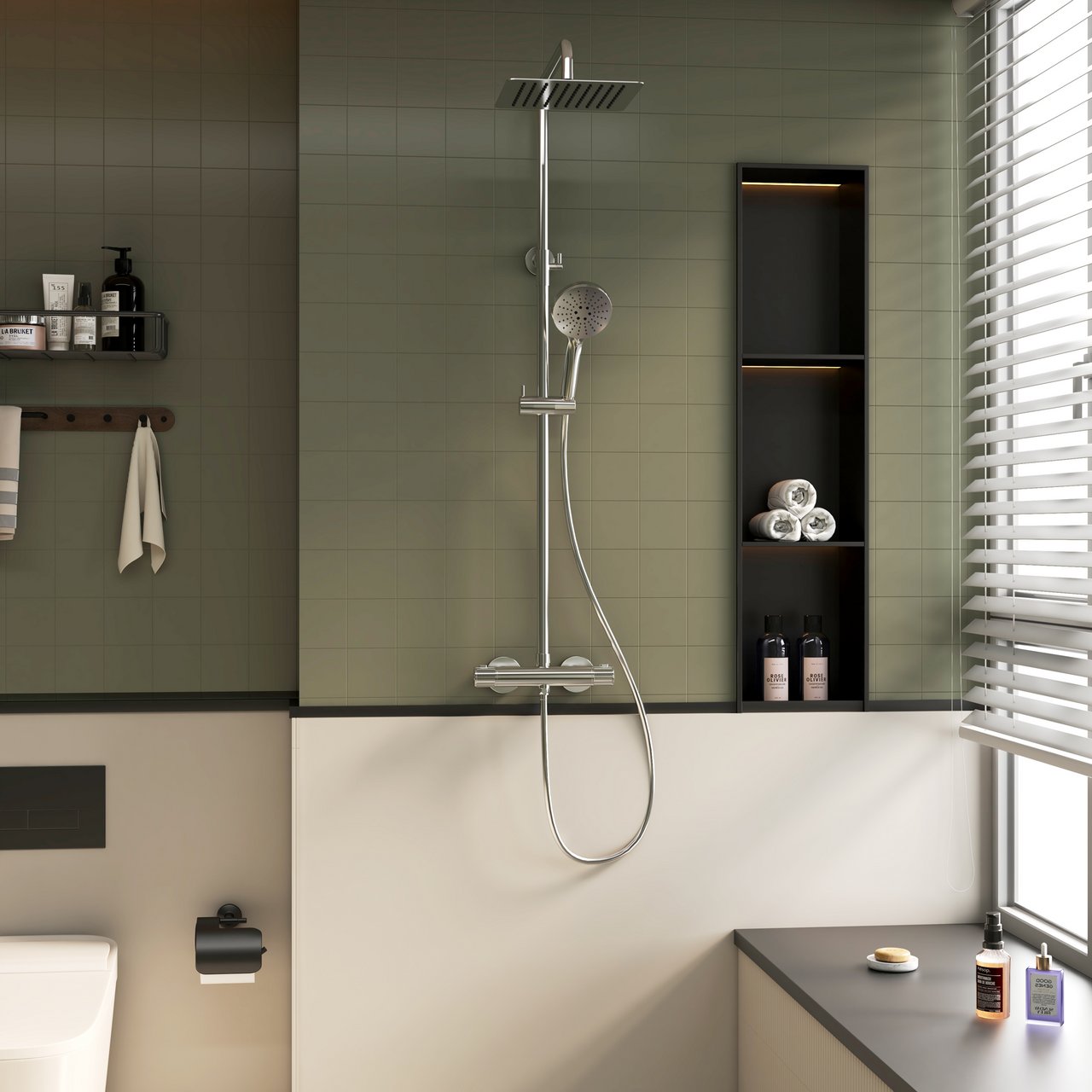 CELESTE STOKE SQUARE DUSJSETT KROM M/DUSJTERMOSTAT CELESTE STOKE SQUARE DUSJSETT KROM M/DUSJTERMOSTAT