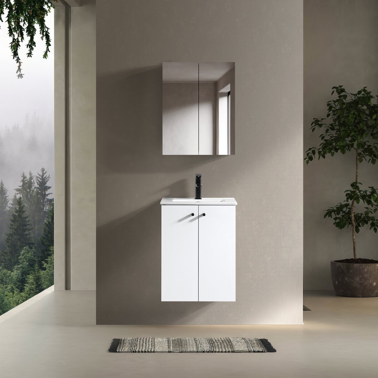 LIND SÆBY 50 BADEROMSMØBEL M/SPEILSKAP HVIT LIND SÆBY 50 BADEROMSMØBEL M/SPEILSKAP HVIT