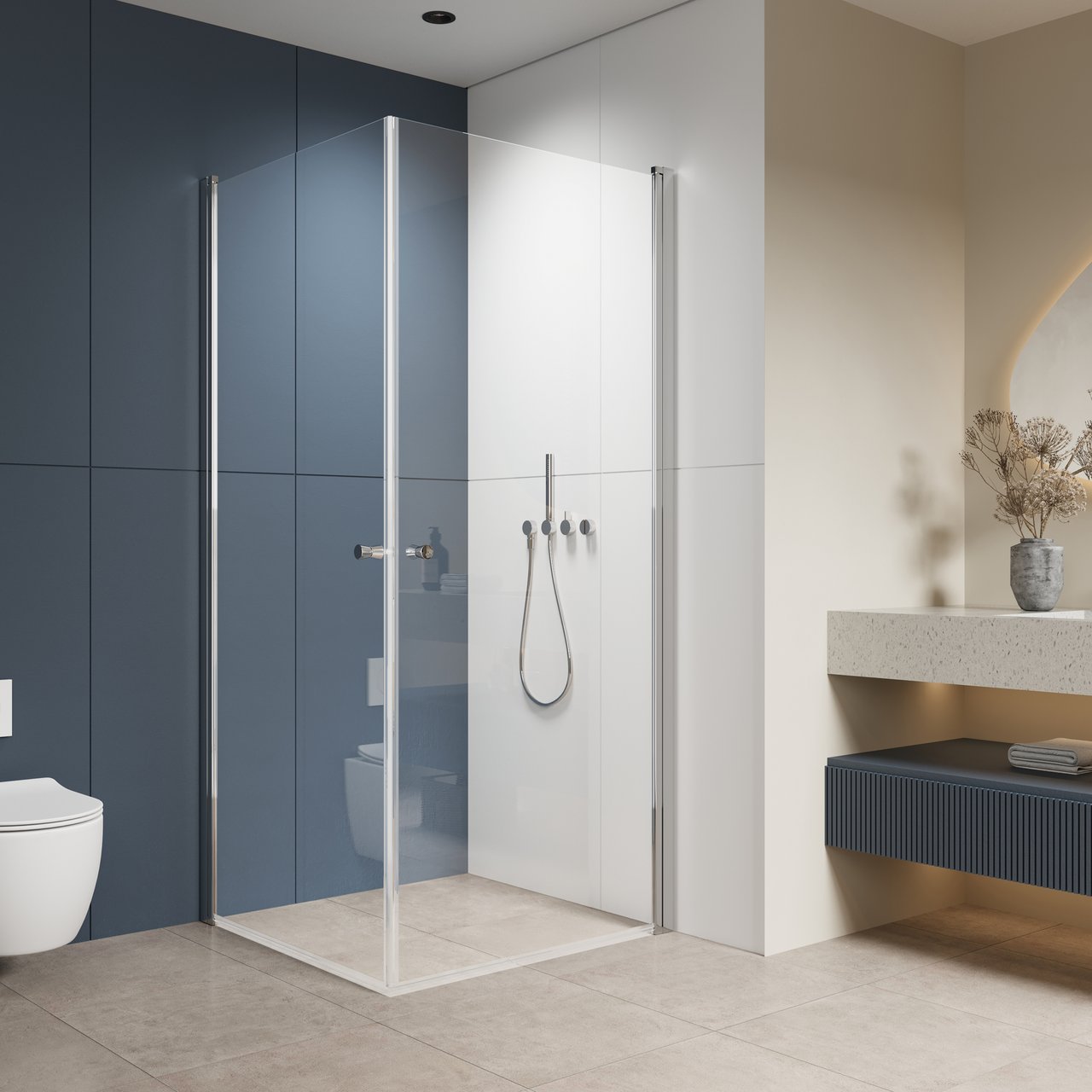 CELESTE LUCCA RETT DUSJHJØRNE 90X90X197,4 CM M/SIKKERHETSFOLIE, KROM CELESTE LUCCA RETT DUSJHJØRNE 90X90X197,4 CM M/SIKKERHETSFOLIE, KROM