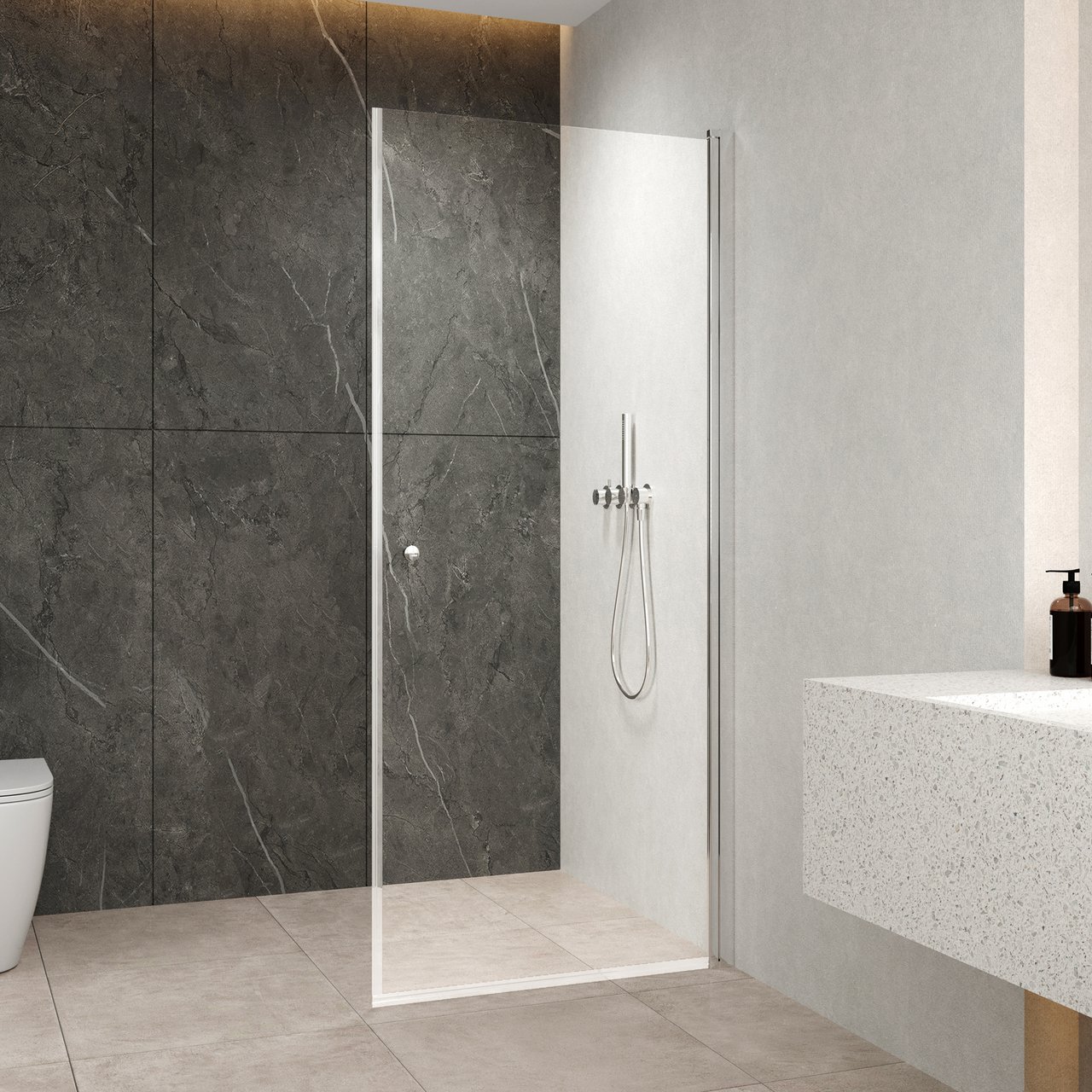 CELESTE LUCCA DUSJDØR 90X197,4 CM M/SIKKERHETSFOLIE, KROM CELESTE LUCCA DUSJDØR 90X197,4 CM M/SIKKERHETSFOLIE, KROM