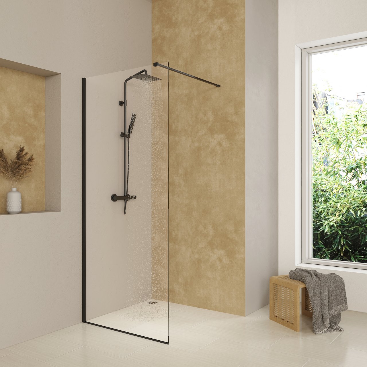 CELESTE LUCCA DUSJVEGG 90X197,4CM M/ SIKKERHETSFOLIE SORT CELESTE LUCCA DUSJVEGG 90X197,4CM M/ SIKKERHETSFOLIE SORT