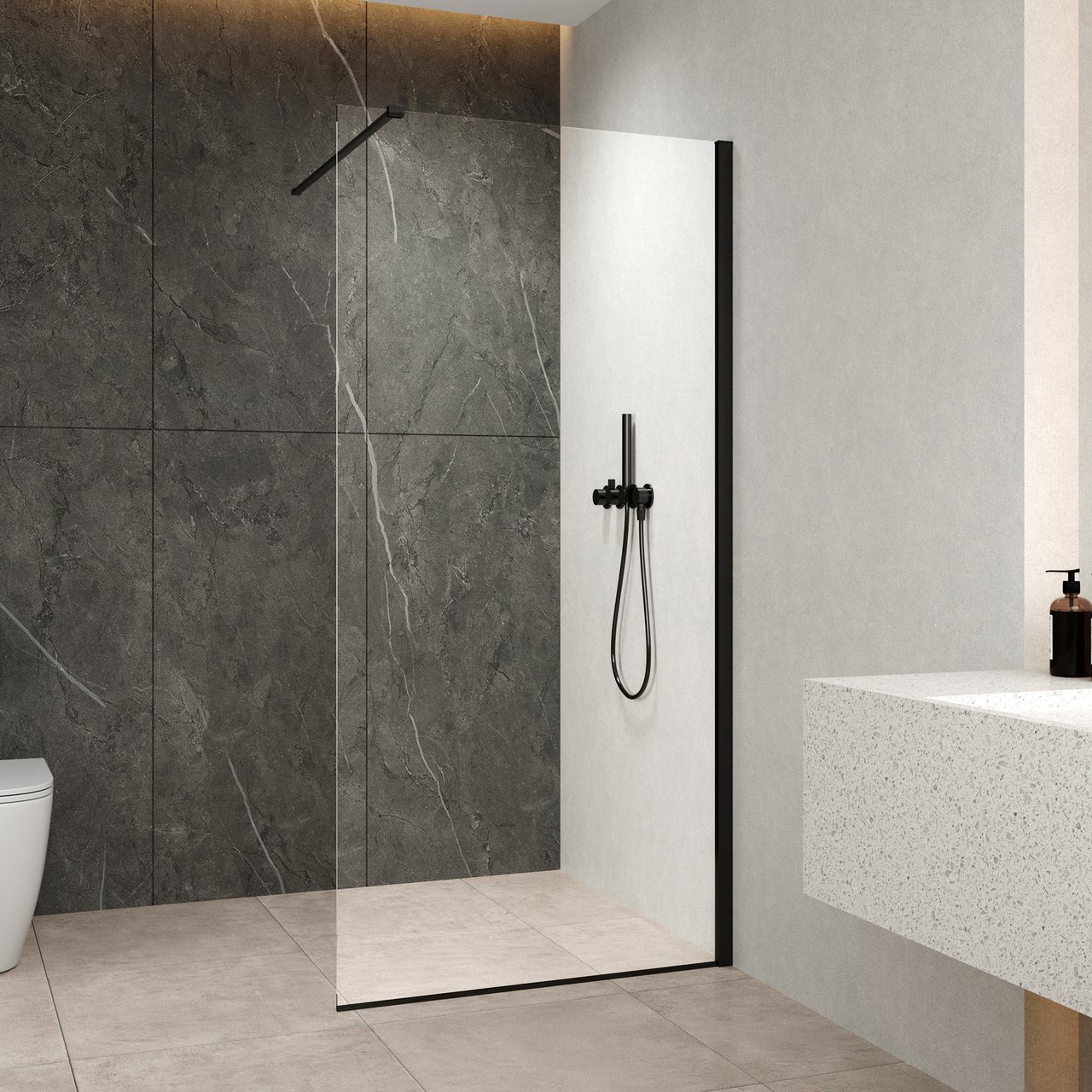 CELESTE LUCCA DUSJVEGG 100X197,4CM M/ SIKKERHETSFOLIE SORT CELESTE LUCCA DUSJVEGG 100X197,4CM M/ SIKKERHETSFOLIE SORT