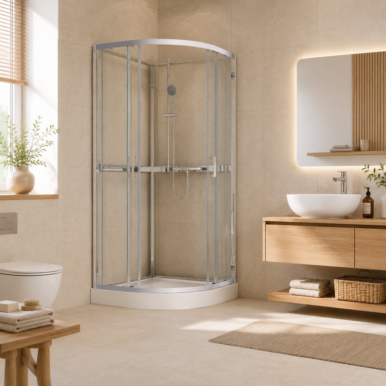 CELESTE TRENTO BUET DUSJKABINETT 80X80X208 CM M/SIKKERHETSFOLIE KROM CELESTE TRENTO BUET DUSJKABINETT 80X80X208 CM M/SIKKERHETSFOLIE KROM