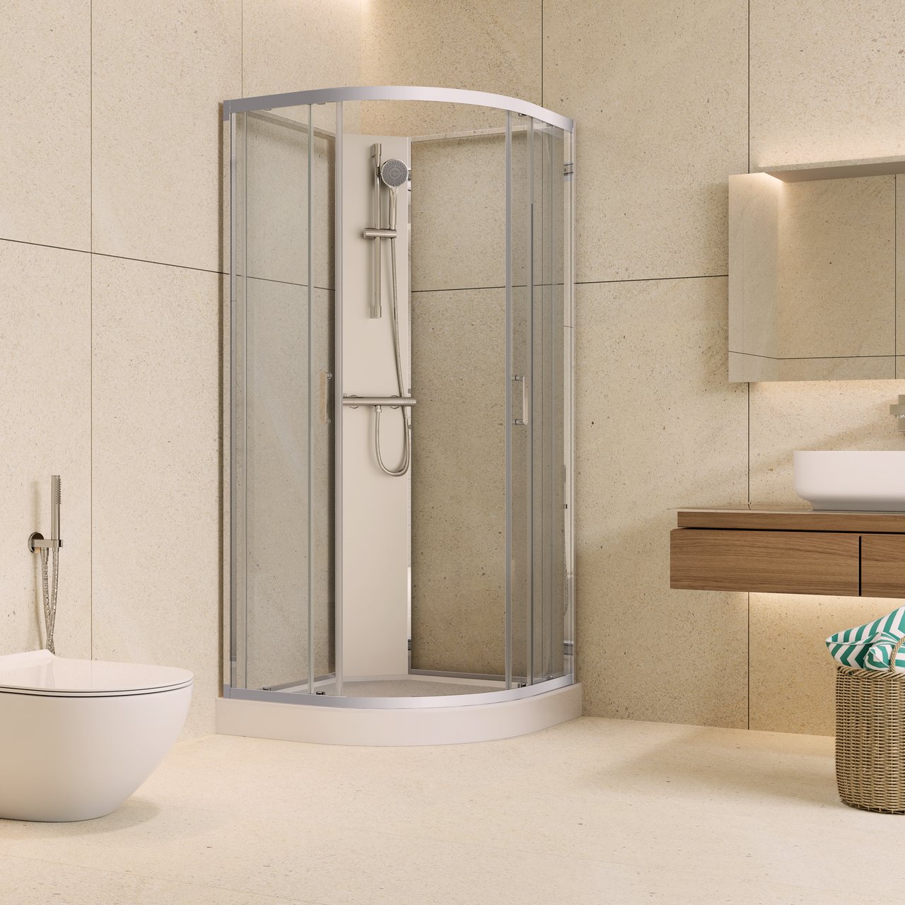 CELESTE NOVARA BUET DUSJKABINETT 90X90X205 CM M/SIKKERHETSFOLIE KROM CELESTE NOVARA BUET DUSJKABINETT 90X90X205 CM M/SIKKERHETSFOLIE KROM