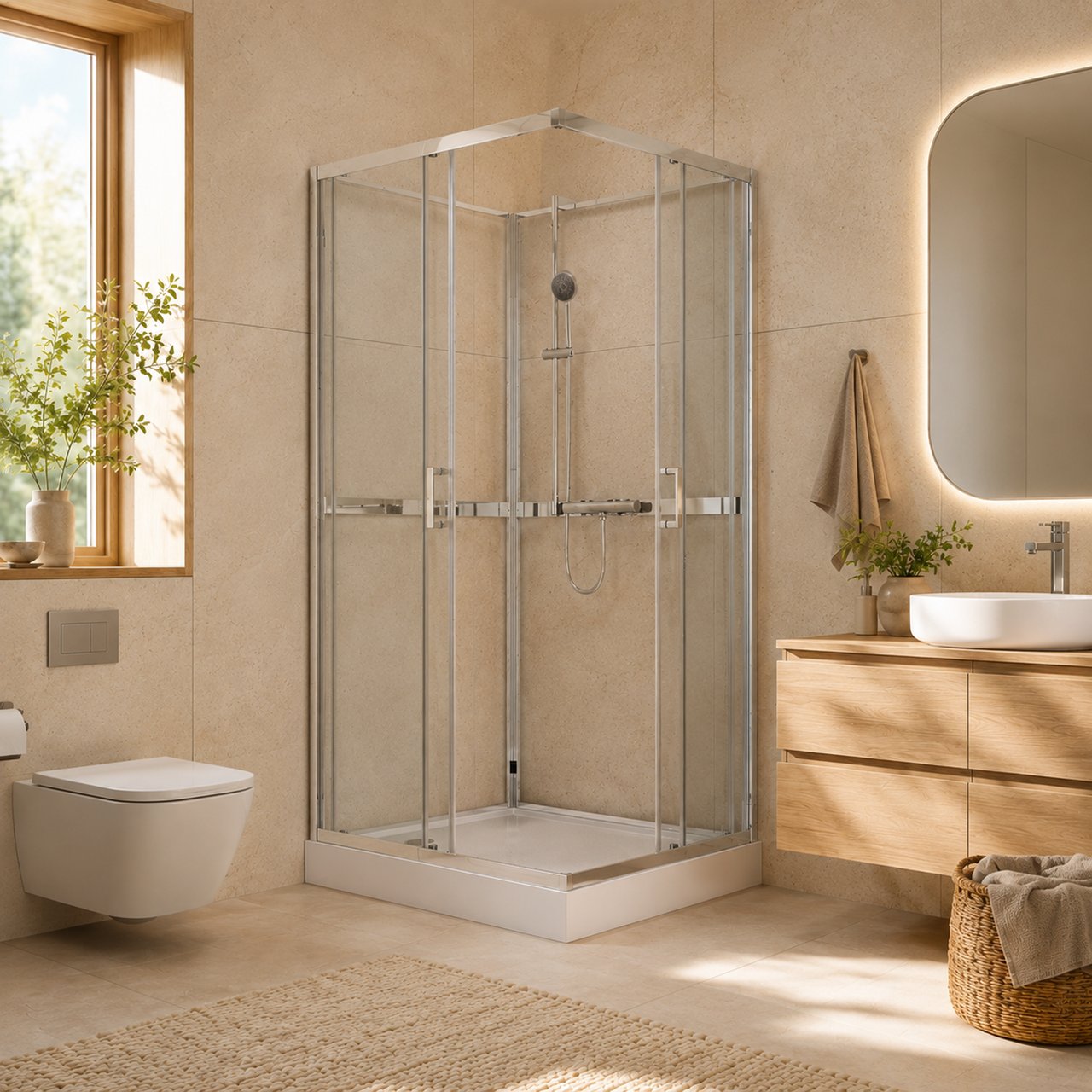 CELESTE TRENTO RETT DUSJKABINETT 70X90X208 CM M/SIKKERHETSFOLIE KROM CELESTE TRENTO RETT DUSJKABINETT 70X90X208 CM M/SIKKERHETSFOLIE KROM