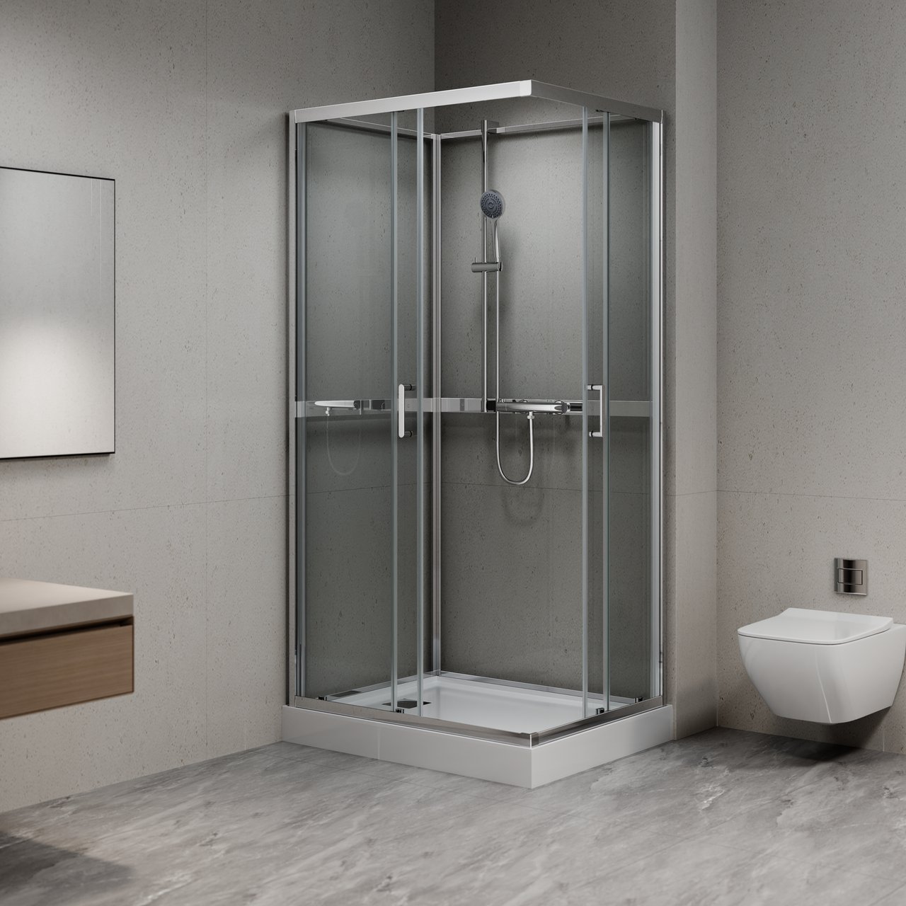 CELESTE TRENTO RETT DUSJKABINETT 80X100X205 CM M/SIKKERHETSFOLIE KROM CELESTE TRENTO RETT DUSJKABINETT 80X100X205 CM M/SIKKERHETSFOLIE KROM