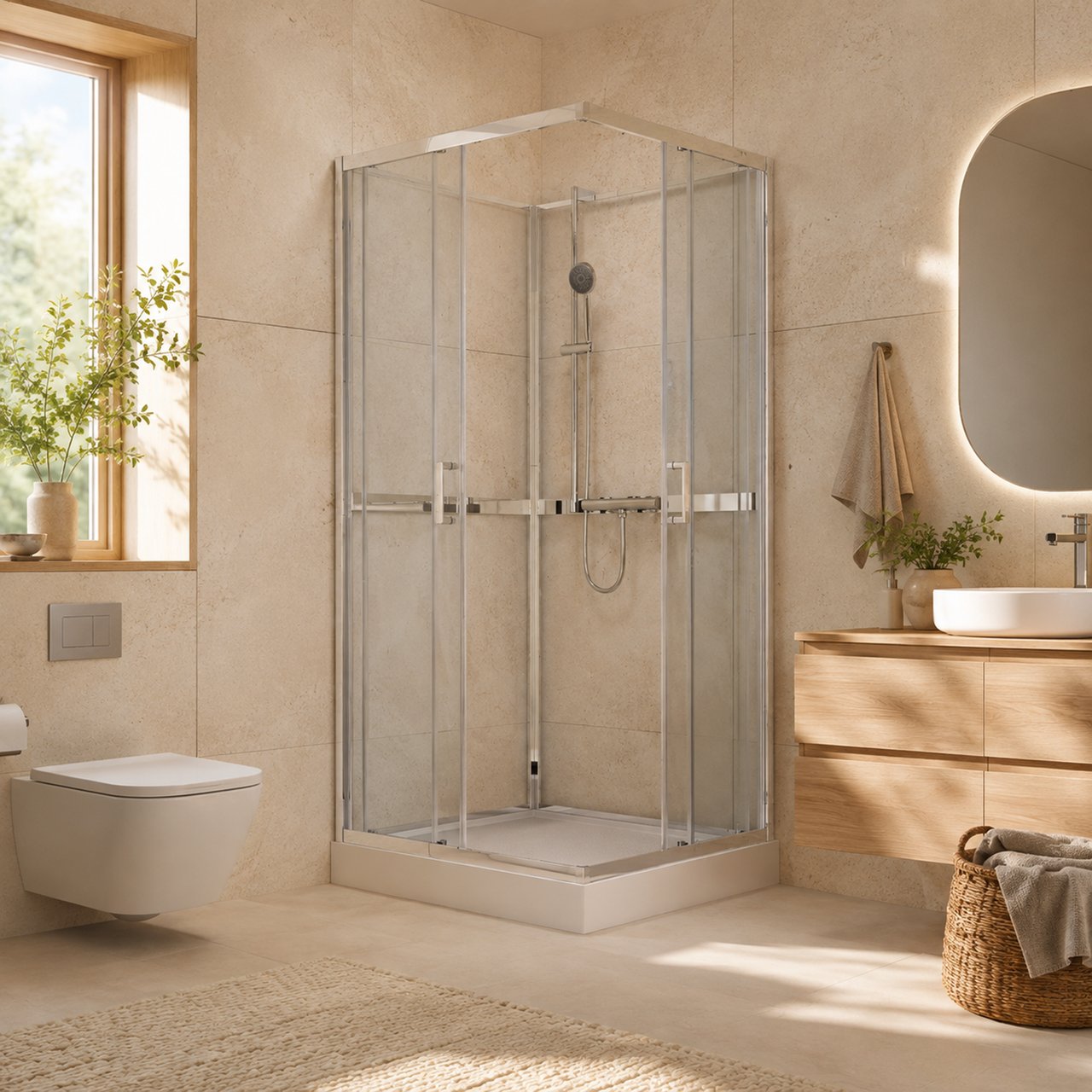 CELESTE TRENTO RETT DUSJKABINETT 80X80X208 CM M/SIKKERHETSFOLIE KROM CELESTE TRENTO RETT DUSJKABINETT 80X80X208 CM M/SIKKERHETSFOLIE KROM