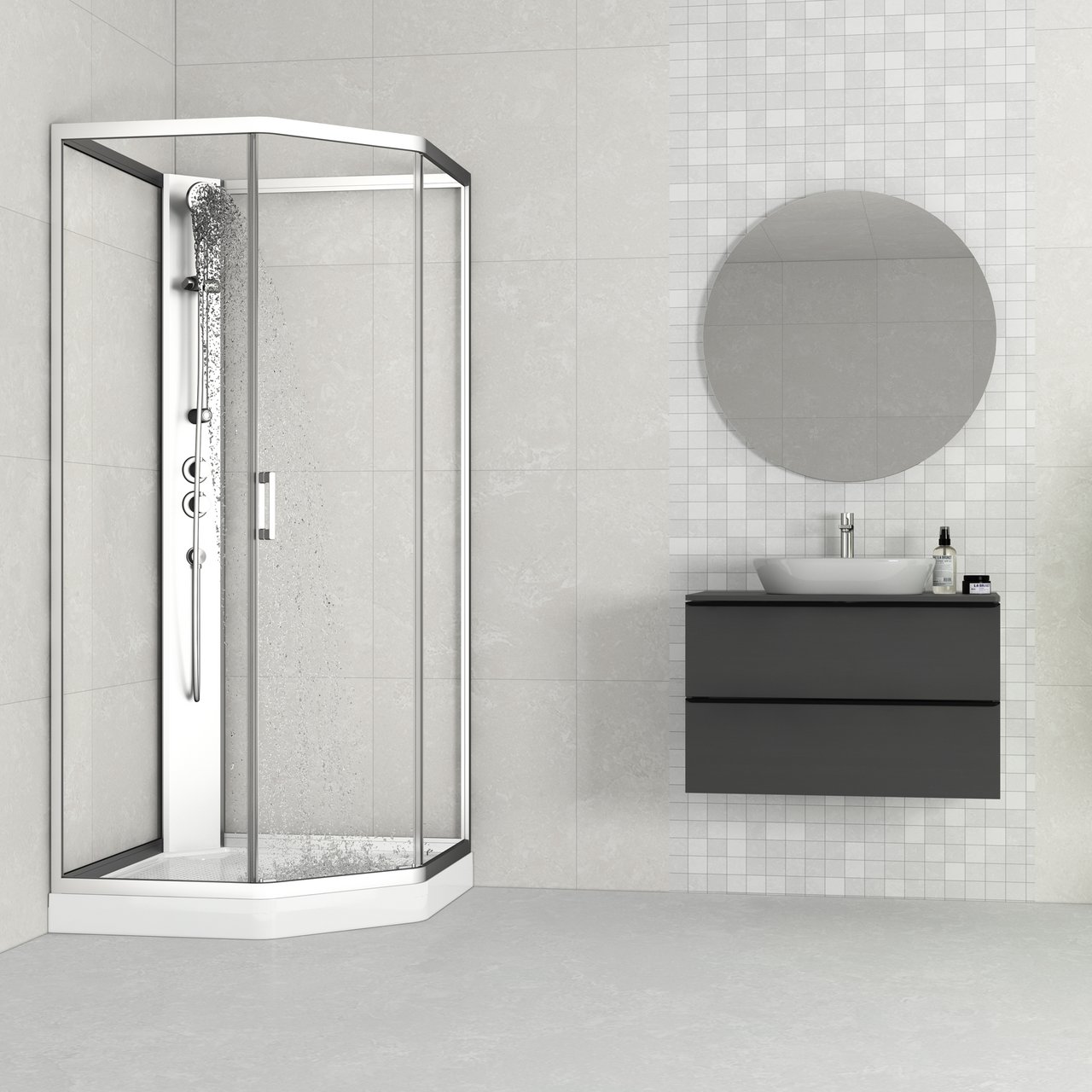 CELESTE NOVELLO DUSJKABINETT M/SLAGDØR 90X90X205 CM M/SIKKERHETSFOLIE SATIN CELESTE NOVELLO DUSJKABINETT M/SLAGDØR 90X90X205 CM M/SIKKERHETSFOLIE SATIN