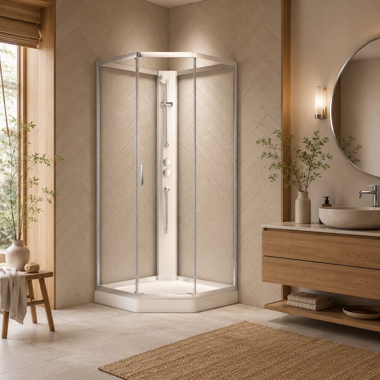 CELESTE NOVELLO DUSJKABINETT M/SKYVEDØR 90X90X205 CM M/SIKKERHETSFOLIE SATIN CELESTE NOVELLO DUSJKABINETT M/SKYVEDØR 90X90X205 CM M/SIKKERHETSFOLIE SATIN