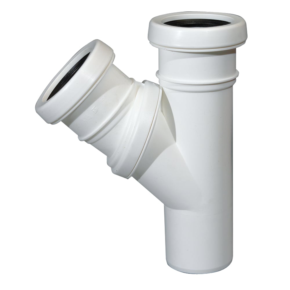 JOTIFLEX 50MM GRENRØR 45-90° 2 MUFFER HVIT JOTIFLEX 50MM GRENRØR 45-90° 2 MUFFER HVIT