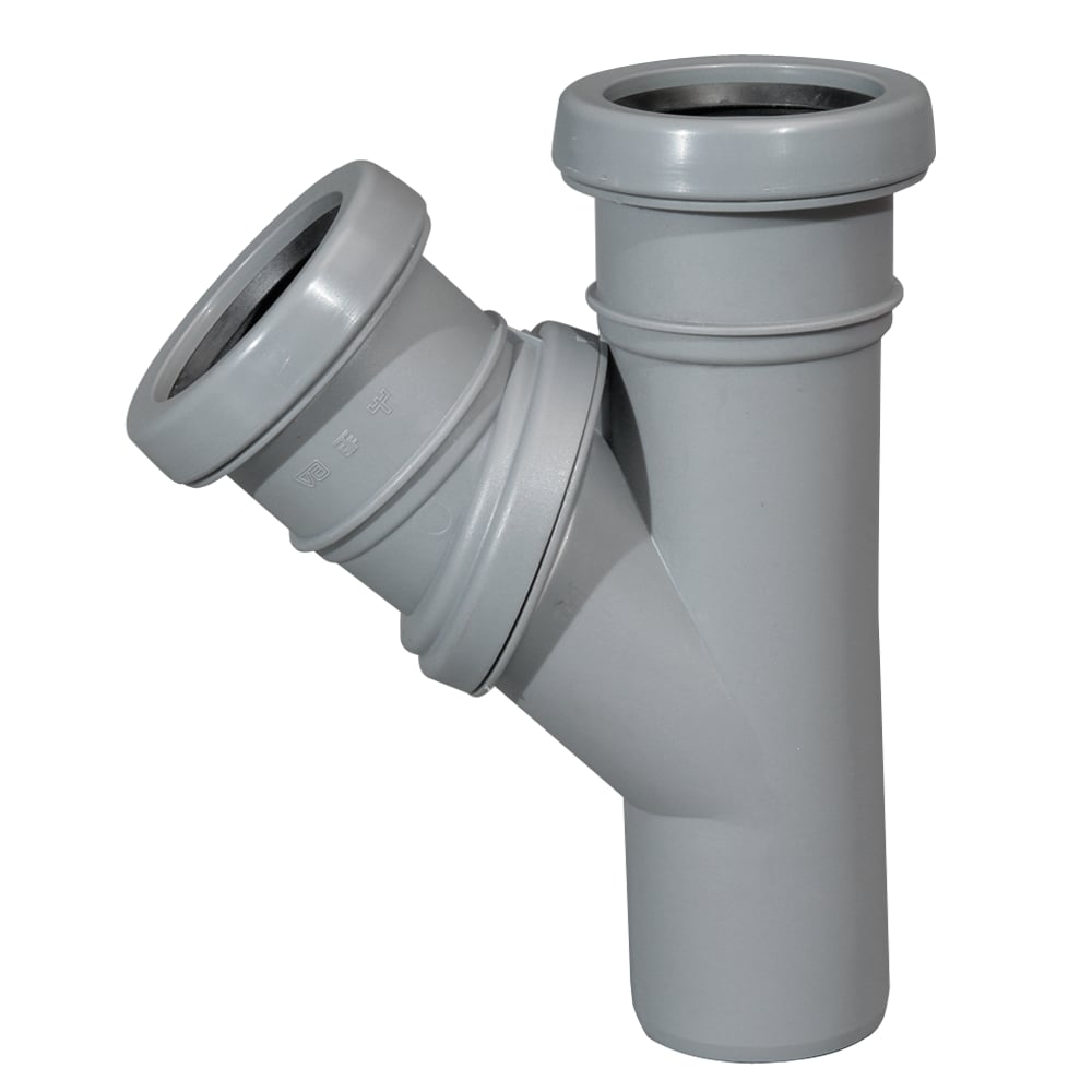 JOTIFLEX 50MM GRENRØR 45-90° 2 MUFFER GRÅ