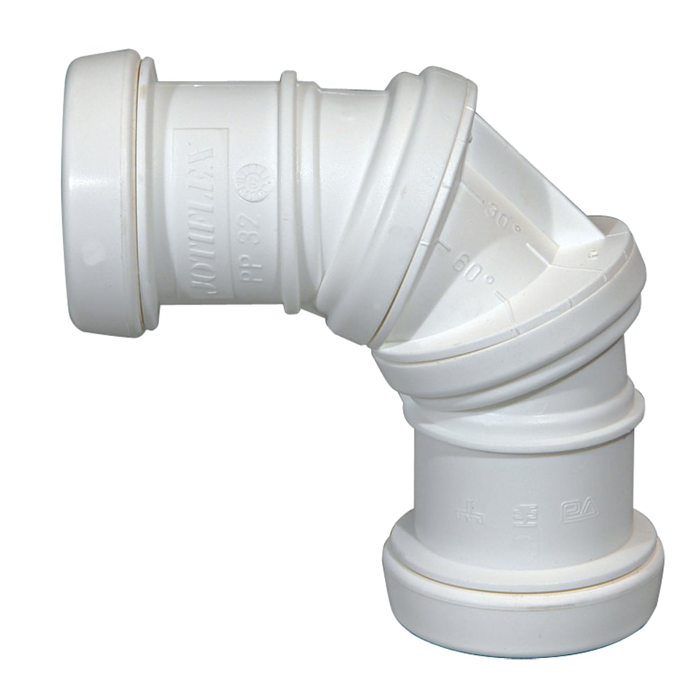 JOTIFLEX 32MM BEND 0-90° DOBBELMUFFE HVIT JOTIFLEX 32MM BEND 0-90° DOBBELMUFFE HVIT