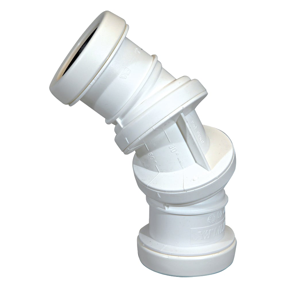 JOTIFLEX 40MM BEND 0-90° DOBBELMUFFE HVIT JOTIFLEX 40MM BEND 0-90° DOBBELMUFFE HVIT