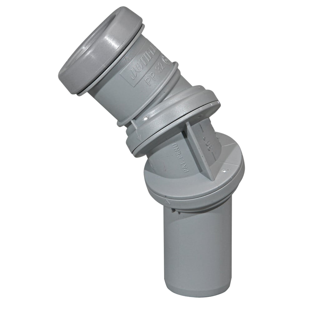 JOTIFLEX 32MM BEND 0-90° ENKELMUFFE GRÅ