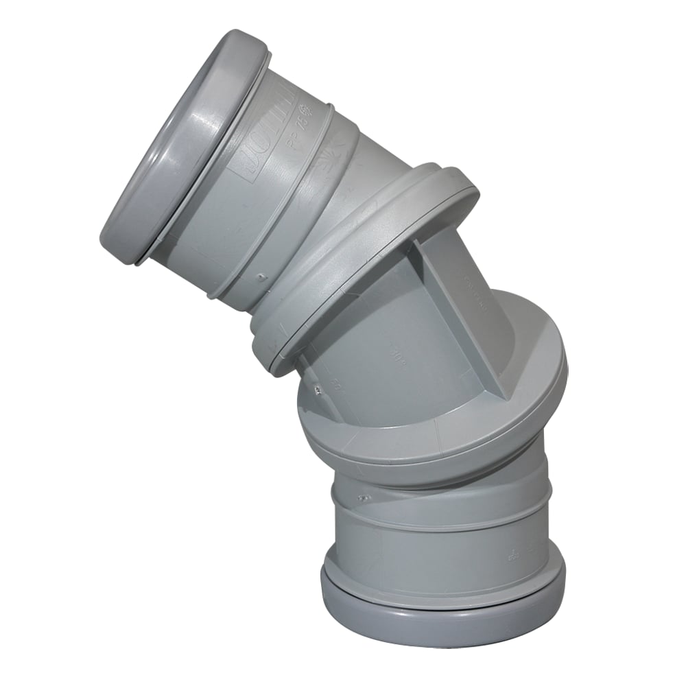 JOTIFLEX 75MM BEND 0-90° DOBBELMUFFE GRÅ JOTIFLEX 75MM BEND 0-90° DOBBELMUFFE GRÅ
