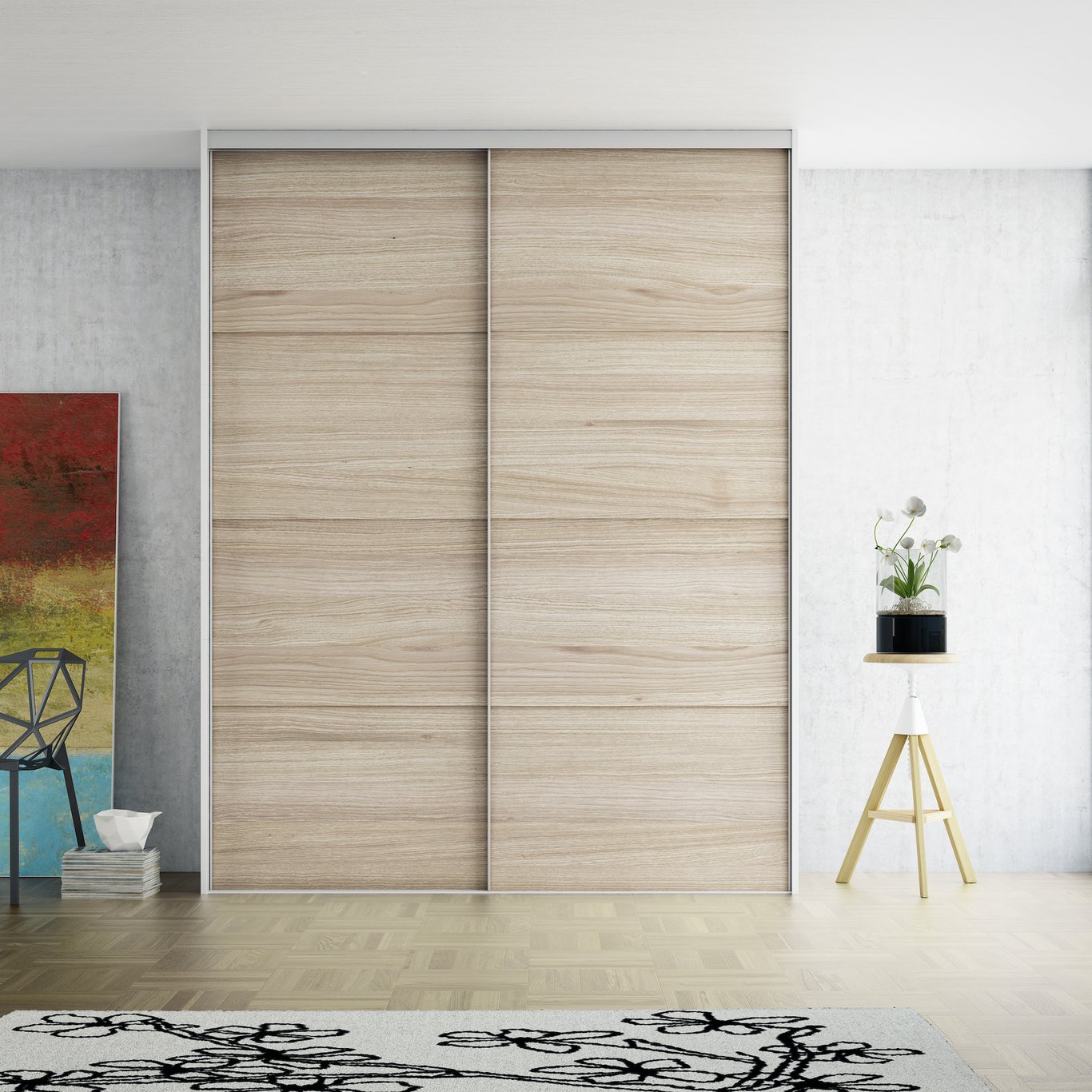 Lind Budget skyvedørsfront 102 cm lys eik Lind Budget skyvedørsfront 102 cm lys eik