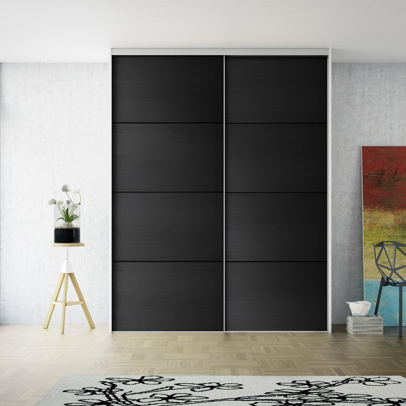 Lind Budget skyvedørsfront 62 cm sort eik Lind Budget skyvedørsfront 62 cm sort eik