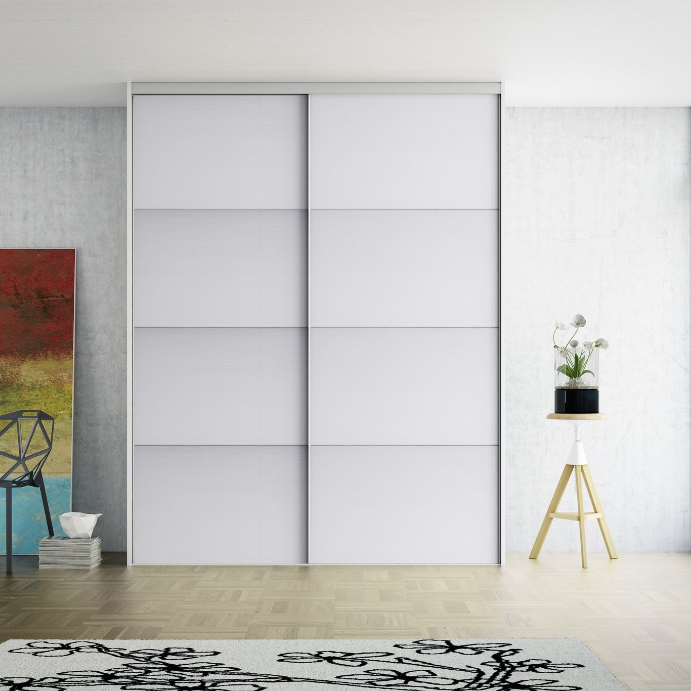 Lind Budget skyvedørsfront 102 cm hvit Lind Budget skyvedørsfront 102 cm hvit