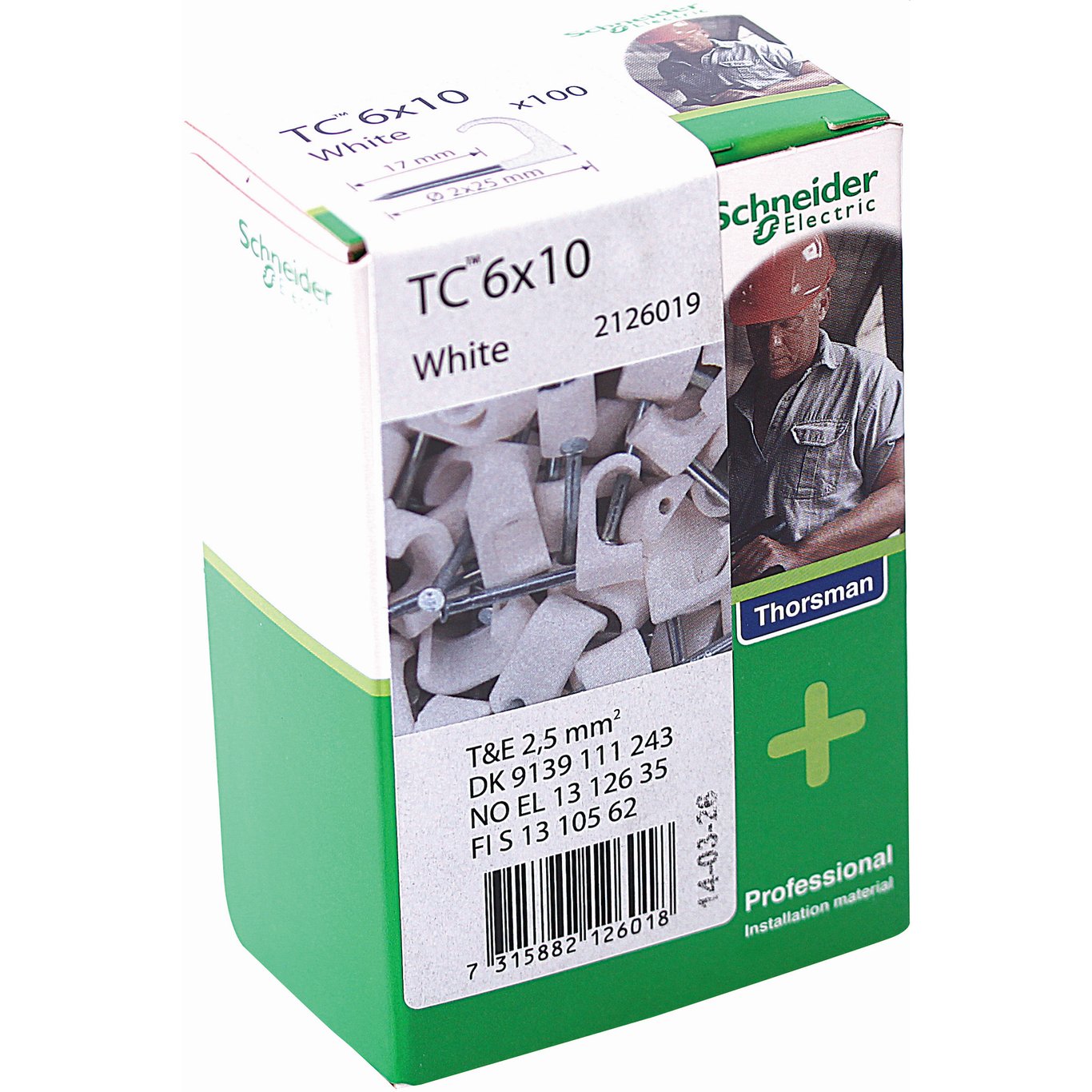 SCHNEIDER TC CLIPS 6X10 100STK HVIT SCHNEIDER TC CLIPS 6X10 100STK HVIT