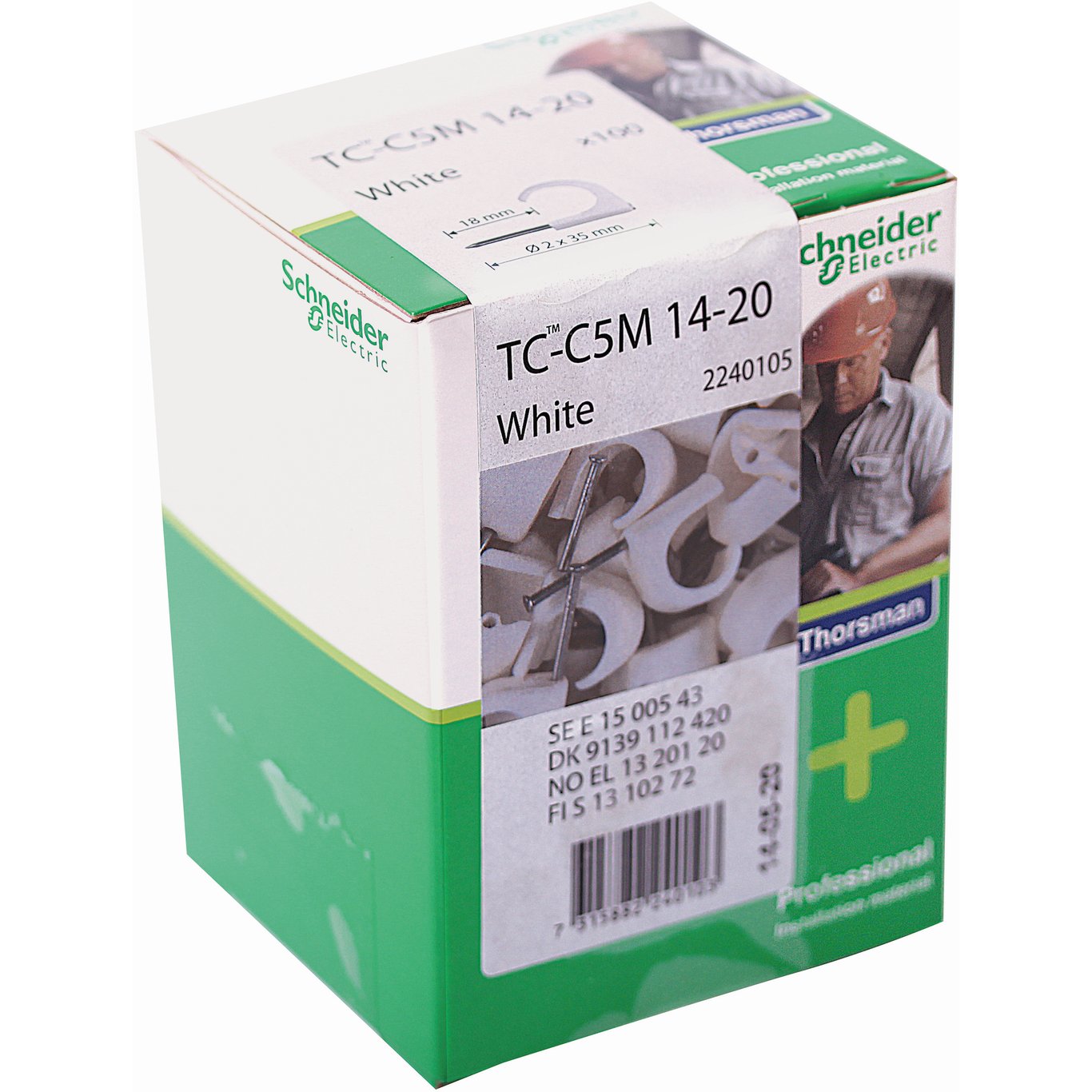 SCHNEIDER TC CLIPS 14-20 100STK HVIT SCHNEIDER TC CLIPS 14-20 100STK HVIT