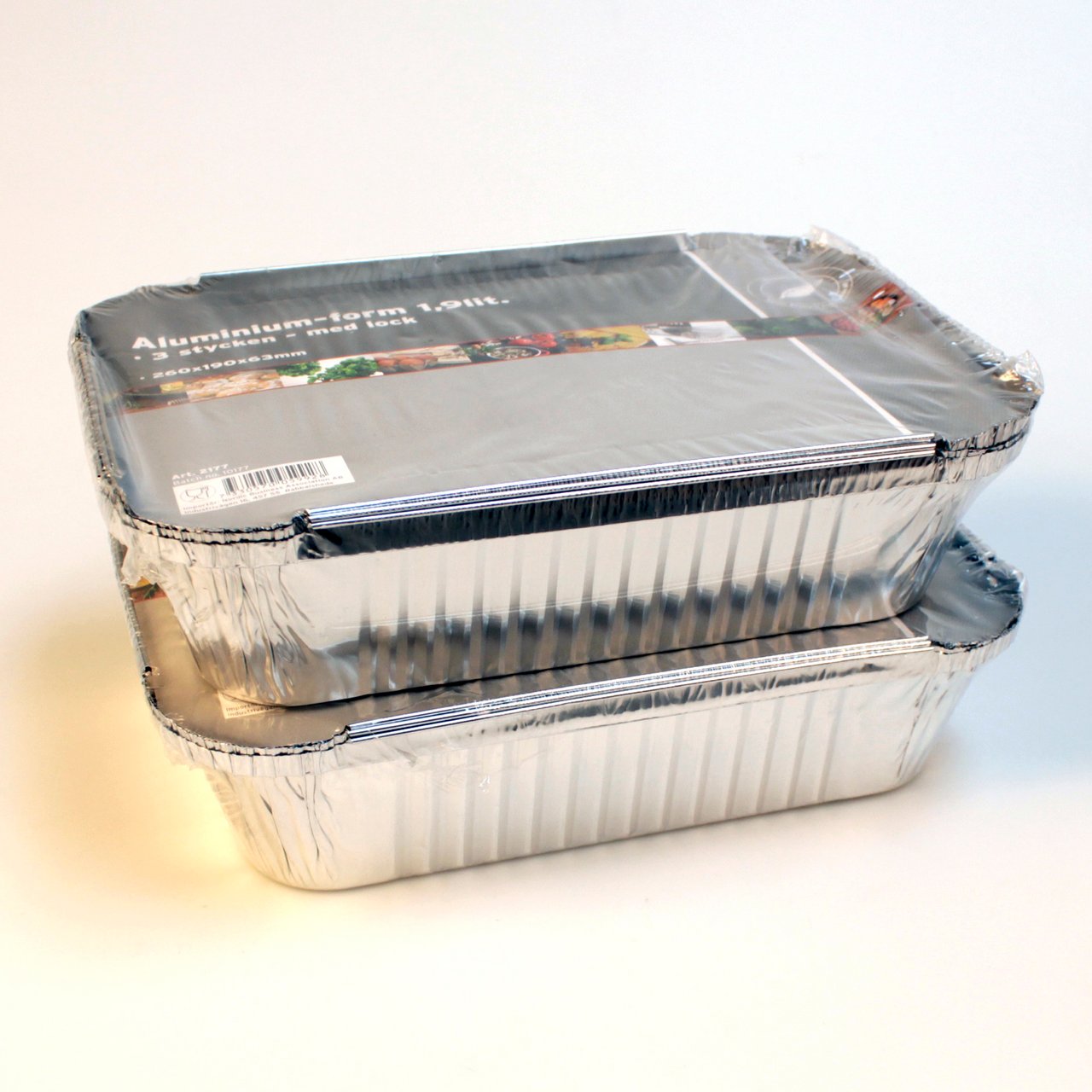 ALUMINIUMFORM 1,9L M/LOKK 3-PK ALUMINIUMFORM 1,9L M/LOKK 3-PK