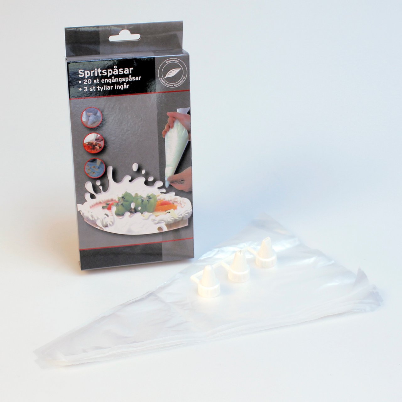 KREMSPRØYTE ENGANGSPOSER 20-POSER MED 3 TUTER KREMSPRØYTE ENGANGSPOSER 20-POSER MED 3 TUTER