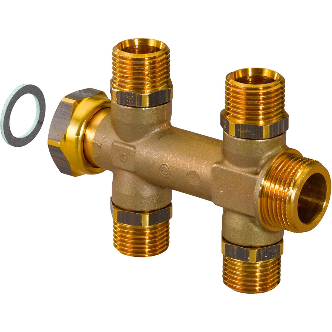 UPONOR FORDELERRØR 3/4" 4X15MM AVSTIKK M/OMLØPER UPONOR FORDELERRØR 3/4" 4X15MM AVSTIKK M/OMLØPER