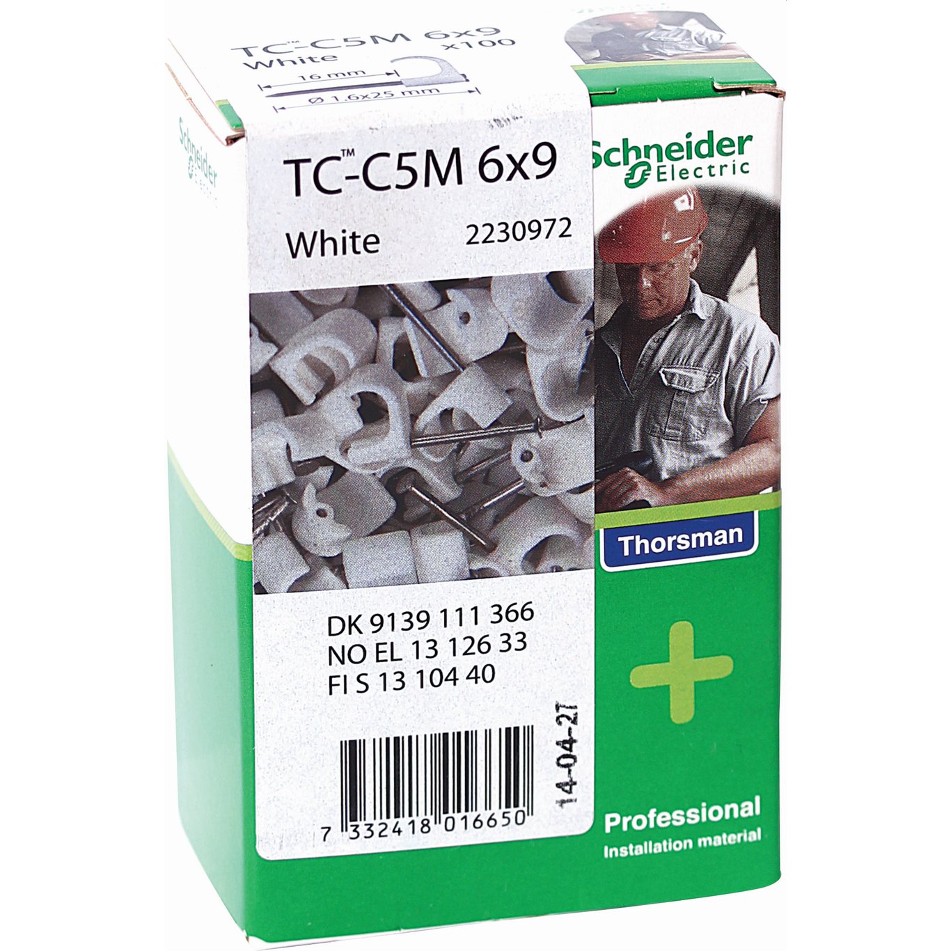 SCHNEIDER TC CLIPS 6X9 100STK HVIT SCHNEIDER TC CLIPS 6X9 100STK HVIT