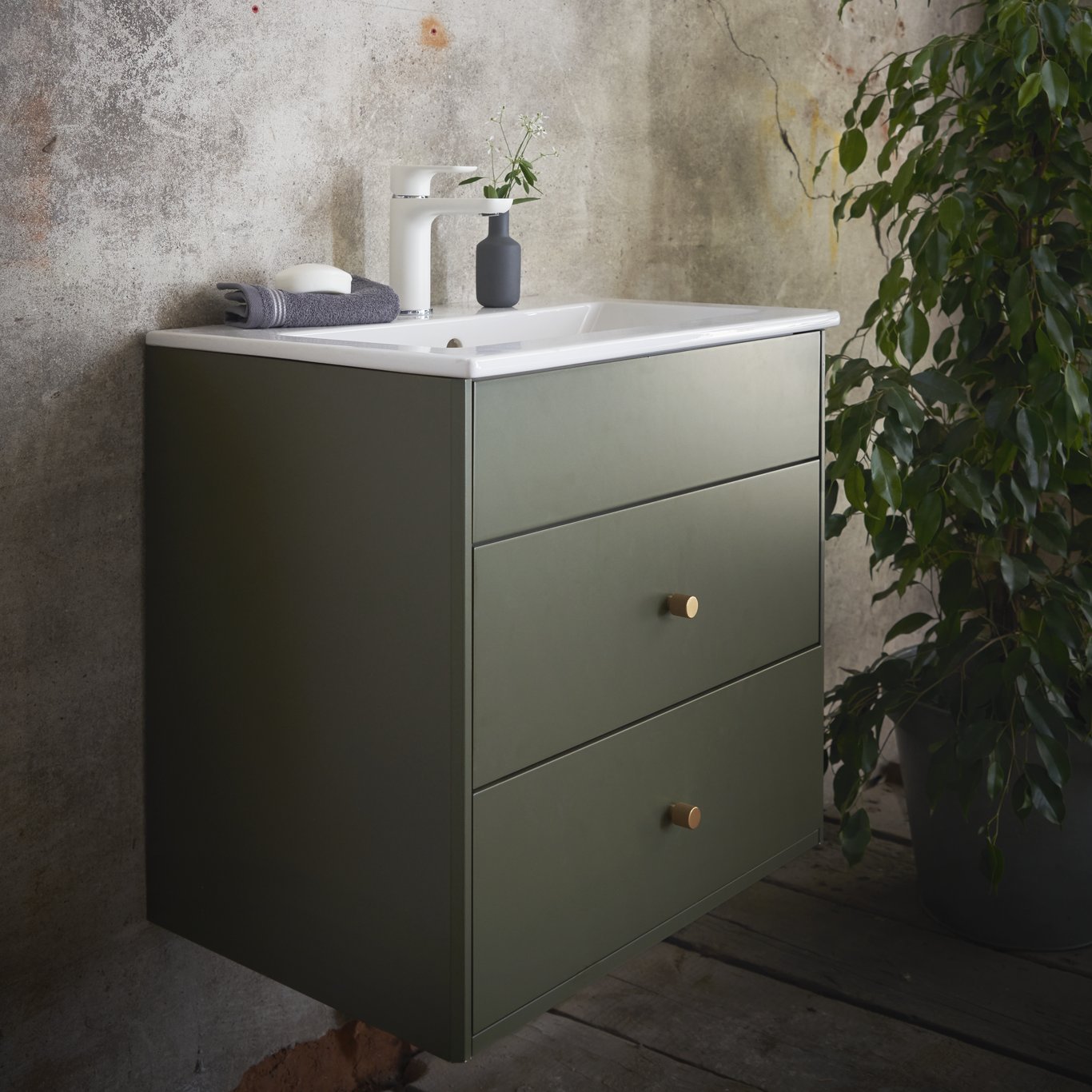 GUSTAVSBERG GRAPHIC BADEROMSMØBEL 60 CM GRØNN M/SERVANT GUSTAVSBERG GRAPHIC BADEROMSMØBEL 60 CM GRØNN M/SERVANT