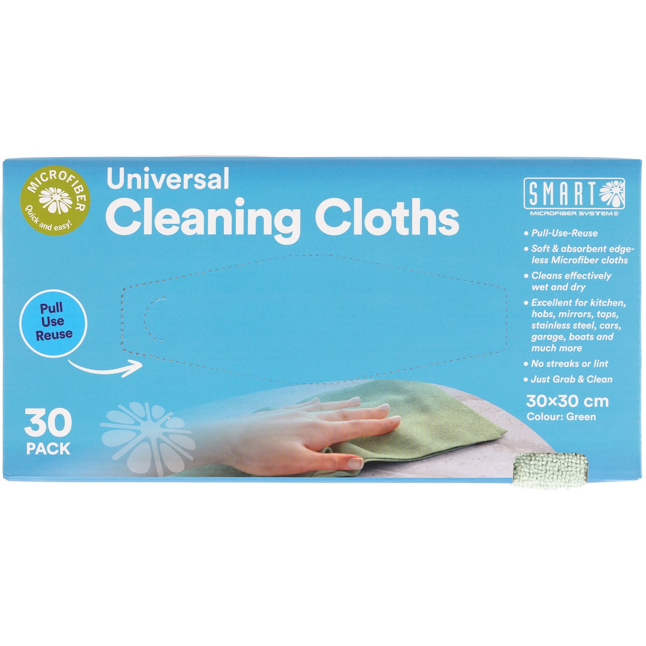SMART MICROFIBER UNIVERSALKLUT 30-PK SMART MICROFIBER UNIVERSALKLUT 30-PK