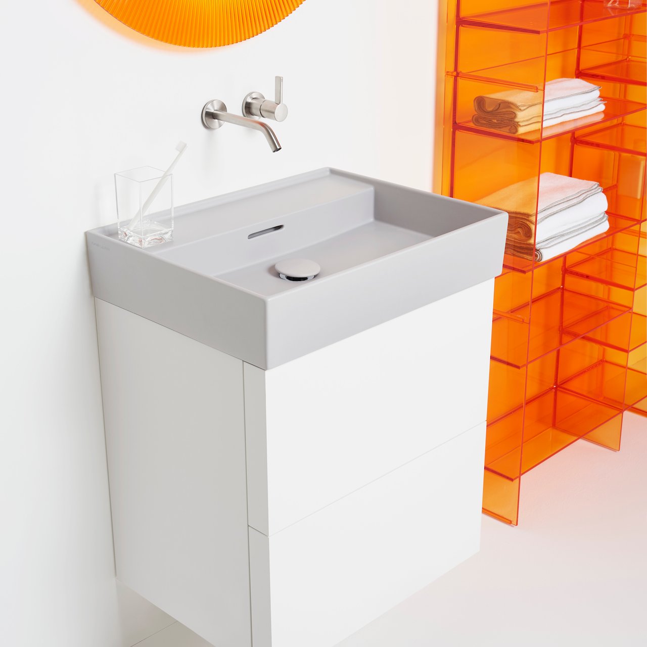 LAUFEN KARTELL SERVANT 46X46 CM LCC U/OVERLØP MATT GRÅ