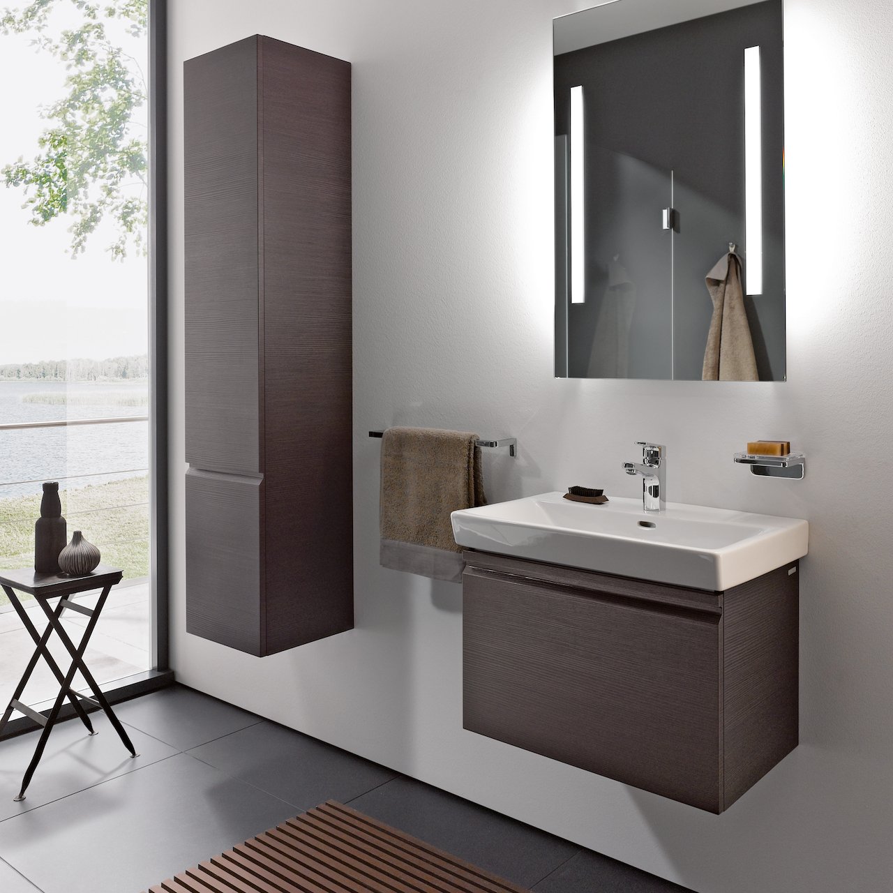 LAUFEN PRO S SERVANTSKAP 57 CM 1 SKUFF WENGE