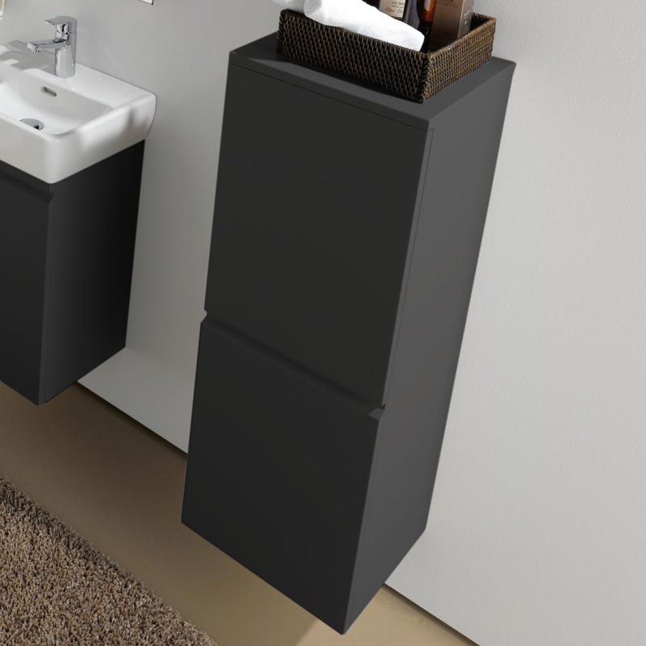 LAUFEN PRO SIDESKAP 100X35 CM VENSTRE GRAFITTGRÅ