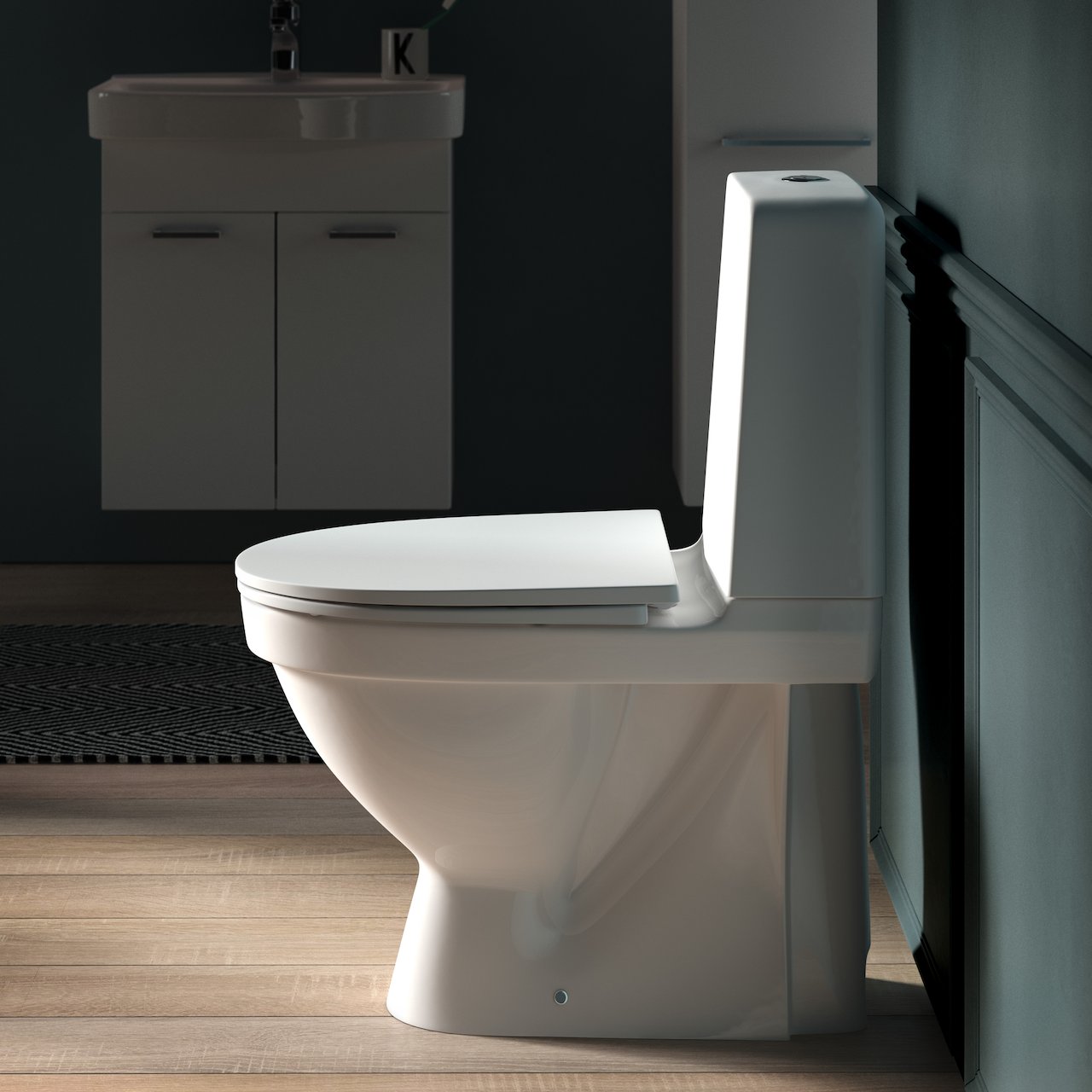 LAUFEN KOMPAS TOALETT RIMLESS 4,5/3L P-LÅS LCC HVIT