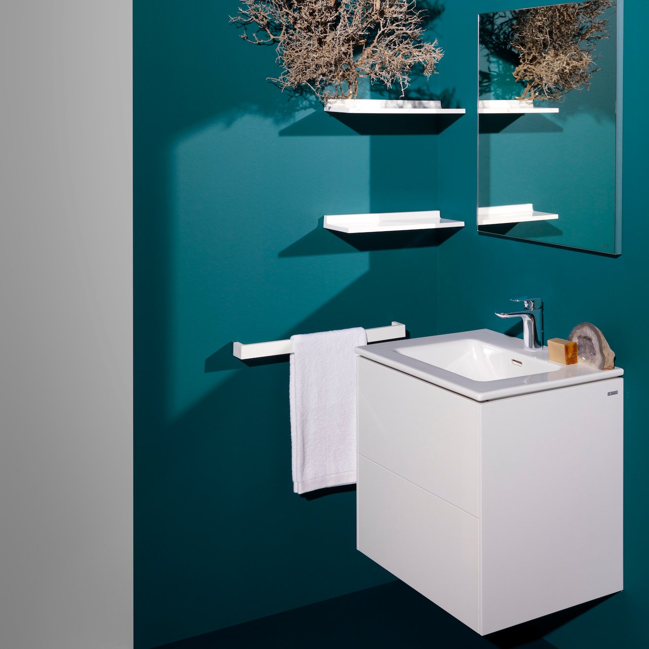 LAUFEN KARTELL MØBELSETT 80 CM 2 SKUFFER MATT HVIT