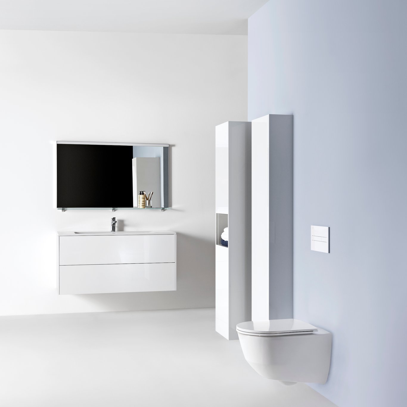 LAUFEN BASE BADEROMSMØBEL 120 ARMATURHULL MATT HVIT