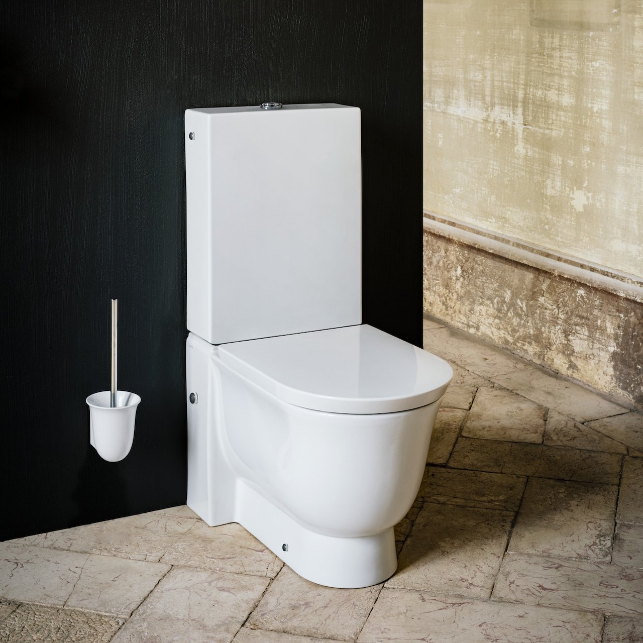 LAUFEN NEW CLASSIC TOALETTBØRSTE M/HOLDER I SAPHIRKERAMIK MATT HVIT