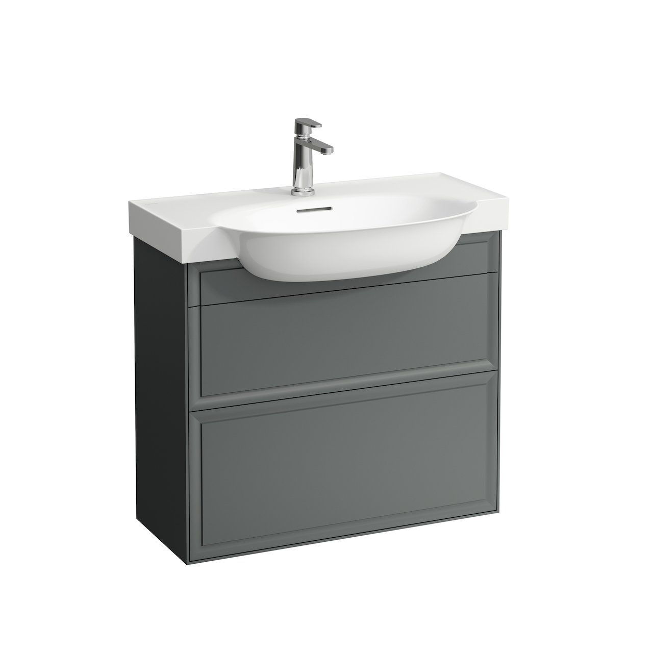 LAUFEN NEW CLASSIC SERVANTSKAP 80 CM 2 SKUFFER TRAFIKKGRÅ